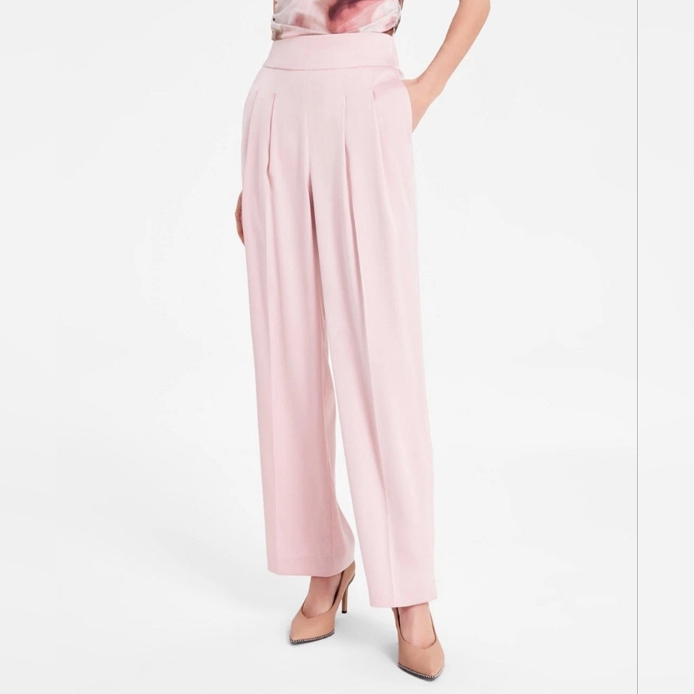 Bar III Pink Wide Leg Jumpsuit with Flowing Design